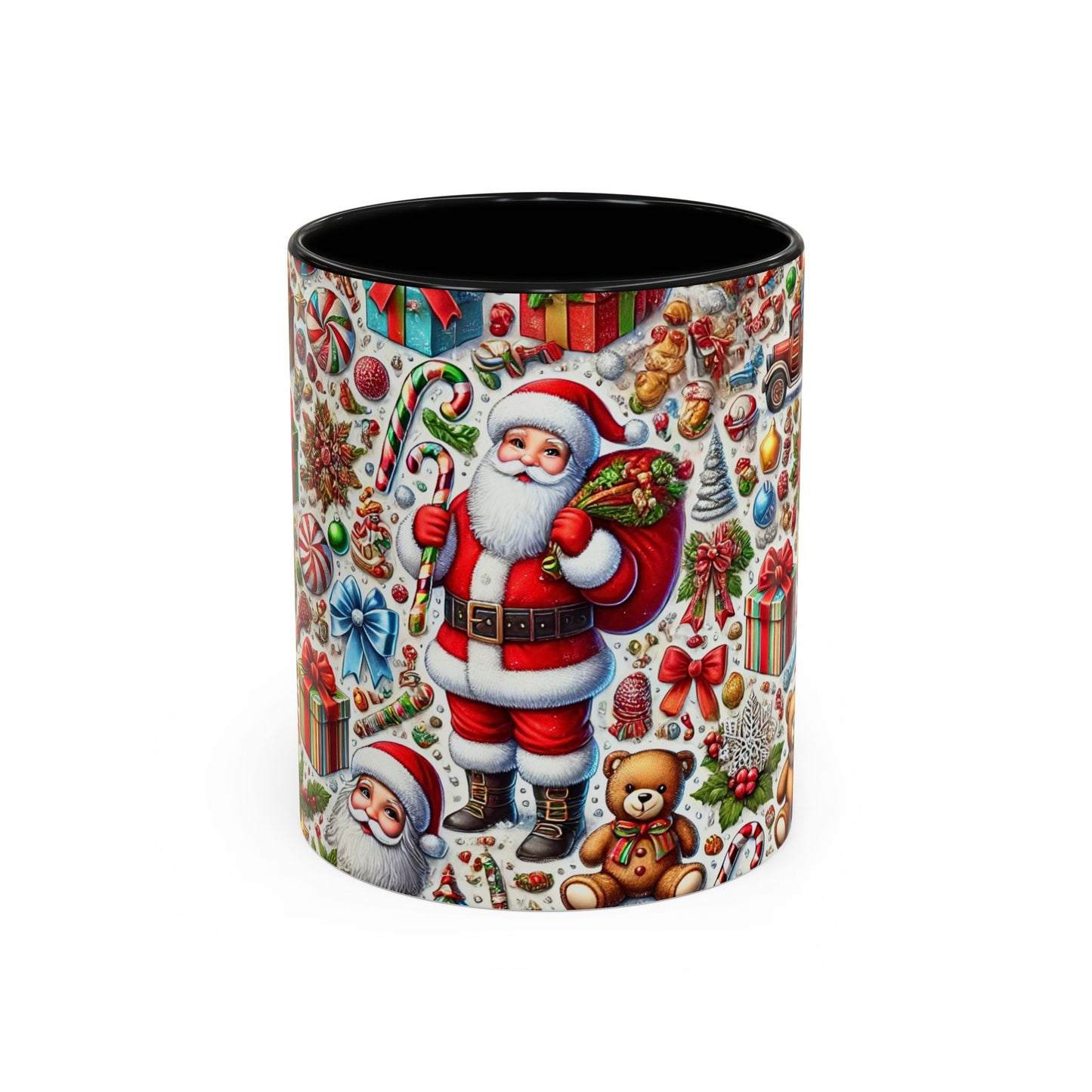 Festive Holiday Cheer Mug – Christmas Wallpaper Design (11, 15oz)