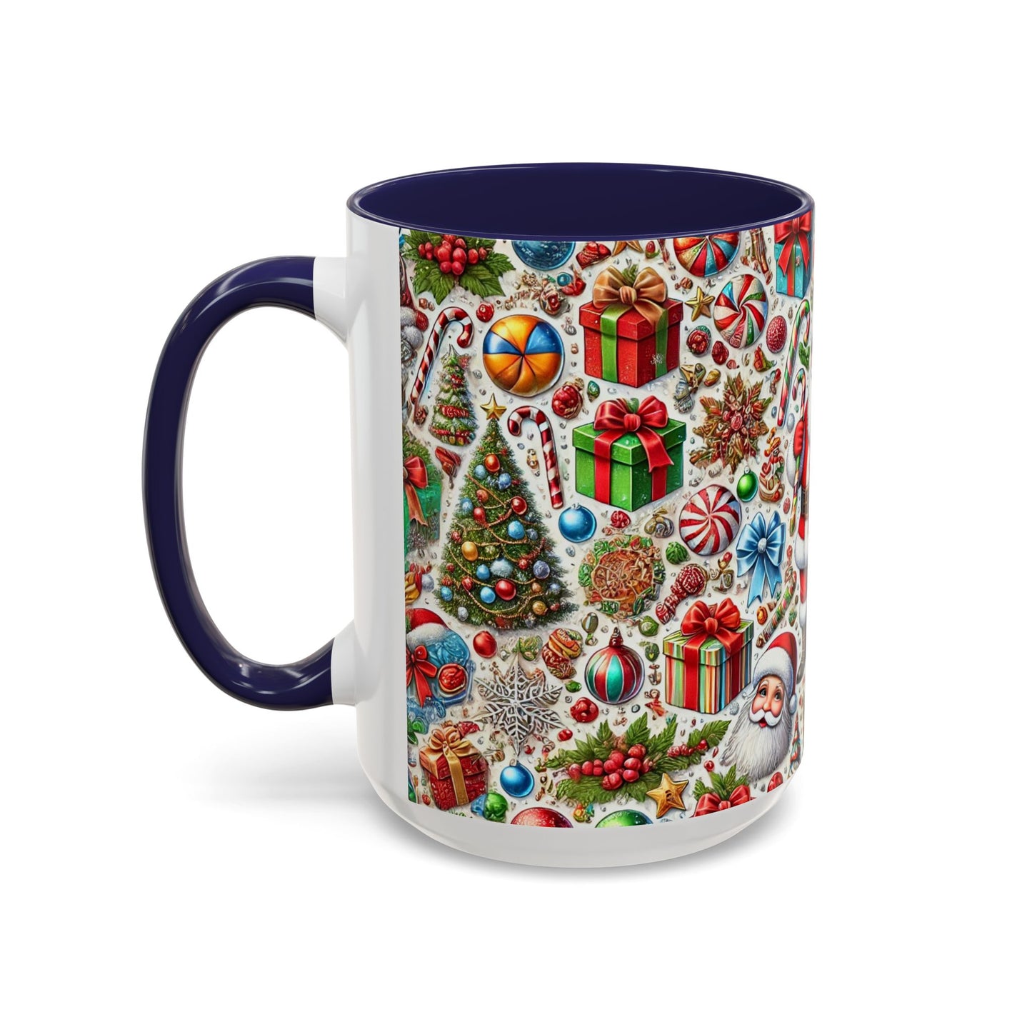 Festive Holiday Cheer Mug – Christmas Wallpaper Design (11, 15oz)