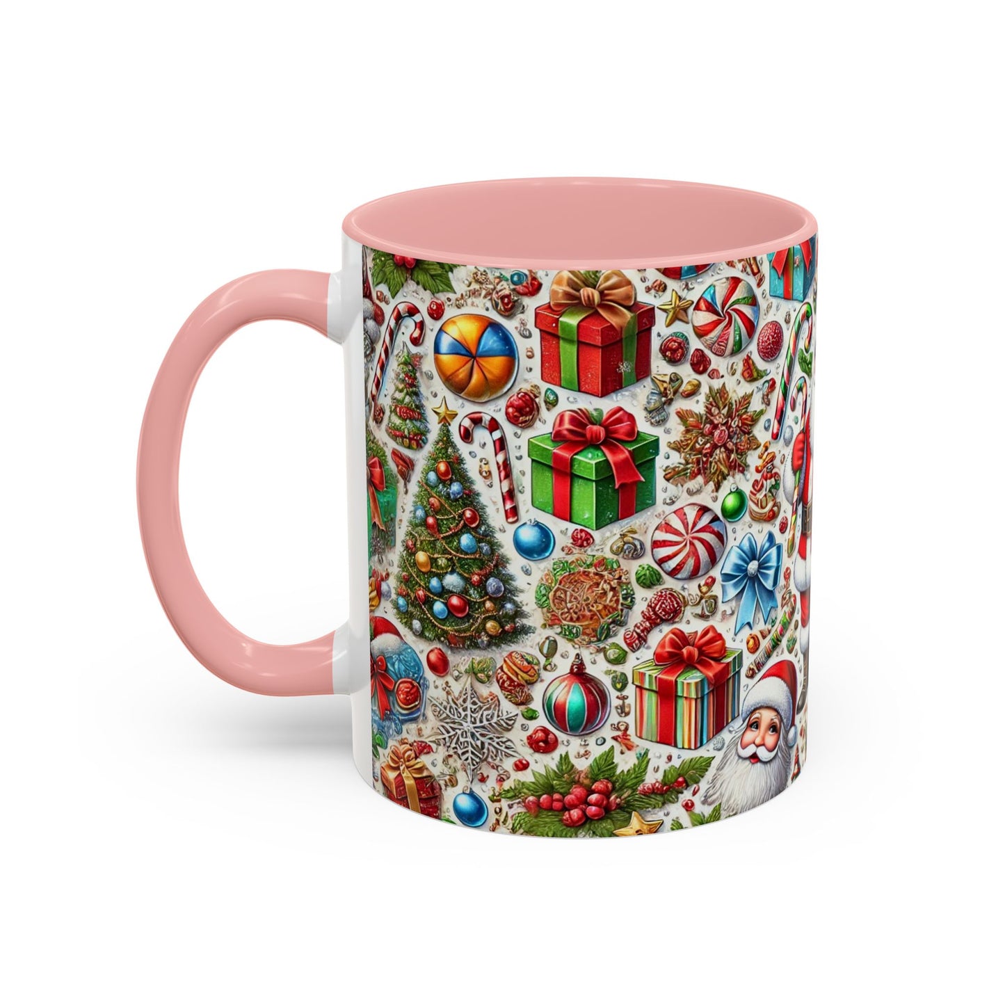 Festive Holiday Cheer Mug – Christmas Wallpaper Design (11, 15oz)