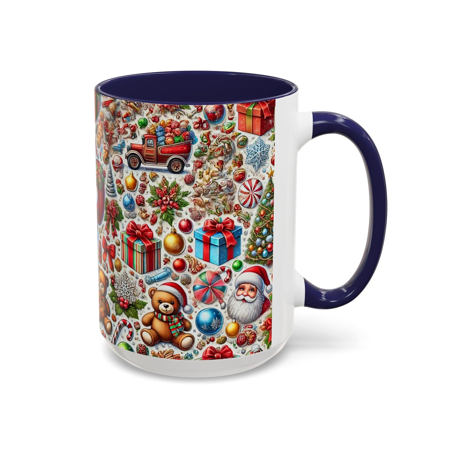 Festive Holiday Cheer Mug – Christmas Wallpaper Design (11, 15oz)