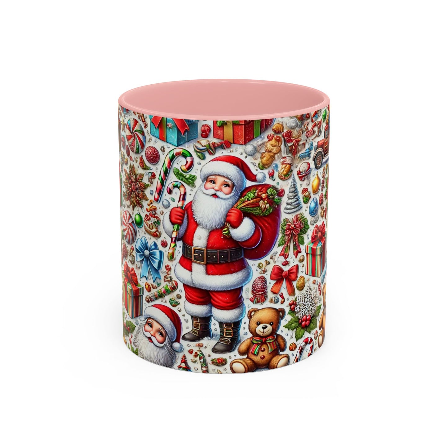 Festive Holiday Cheer Mug – Christmas Wallpaper Design (11, 15oz)