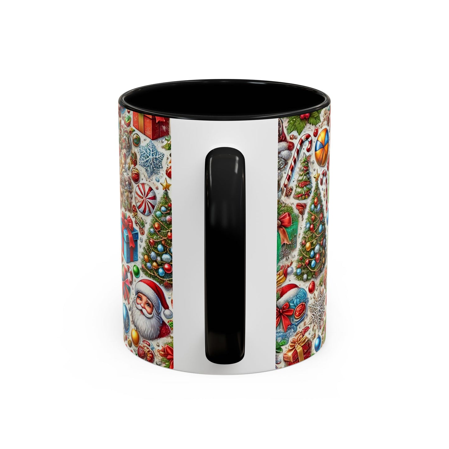 Festive Holiday Cheer Mug – Christmas Wallpaper Design (11, 15oz)
