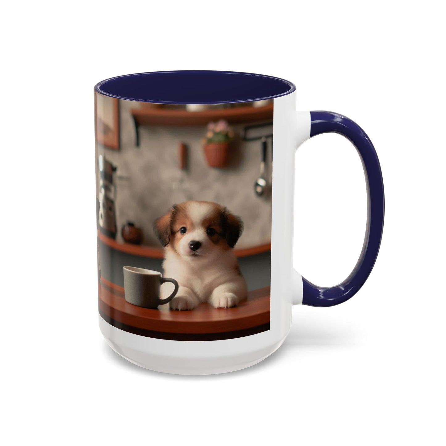 Copy of Cute Puppy with Coffee Mug | Adorable Morning Cafe Mug (11, 15oz)