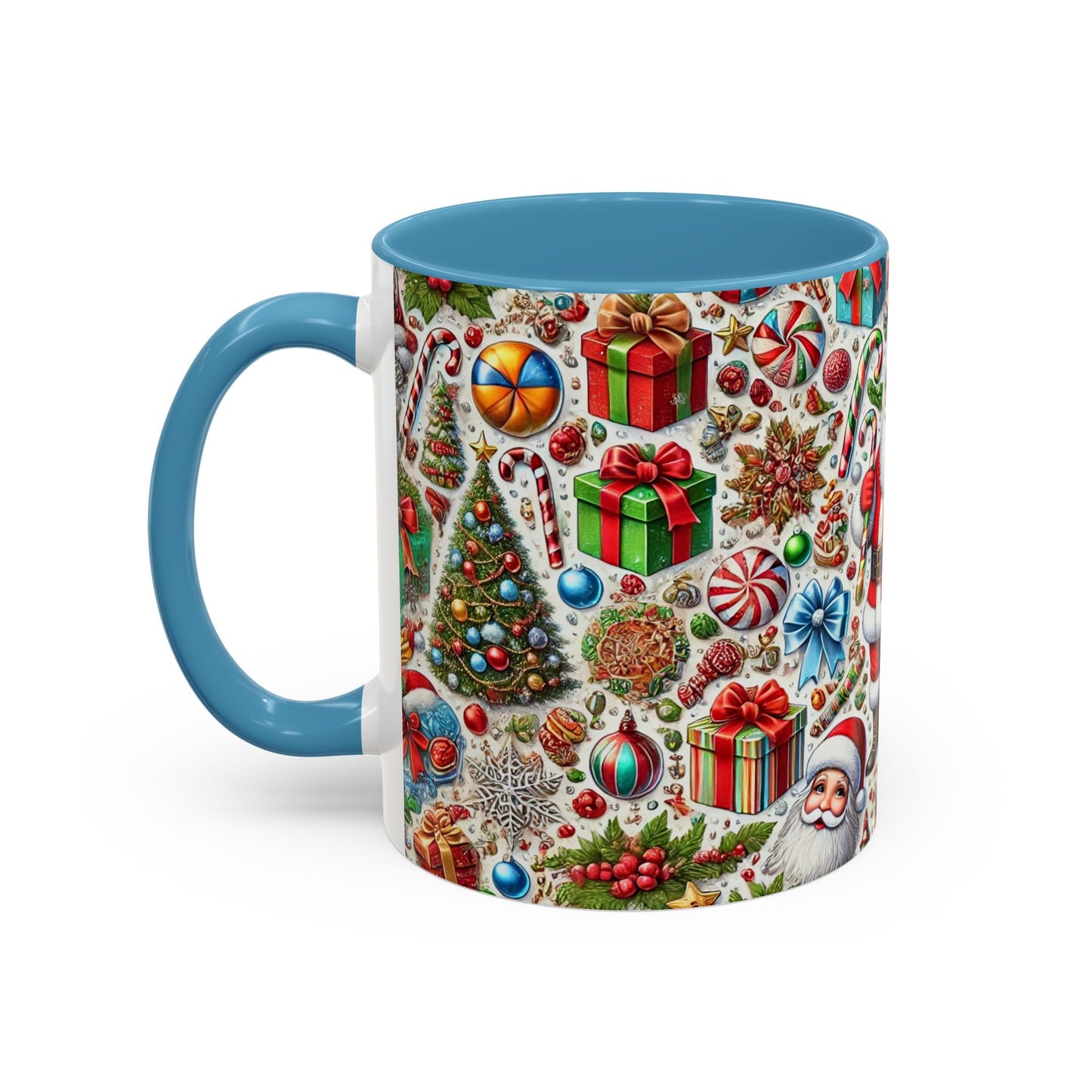 Festive Holiday Cheer Mug – Christmas Wallpaper Design (11, 15oz)