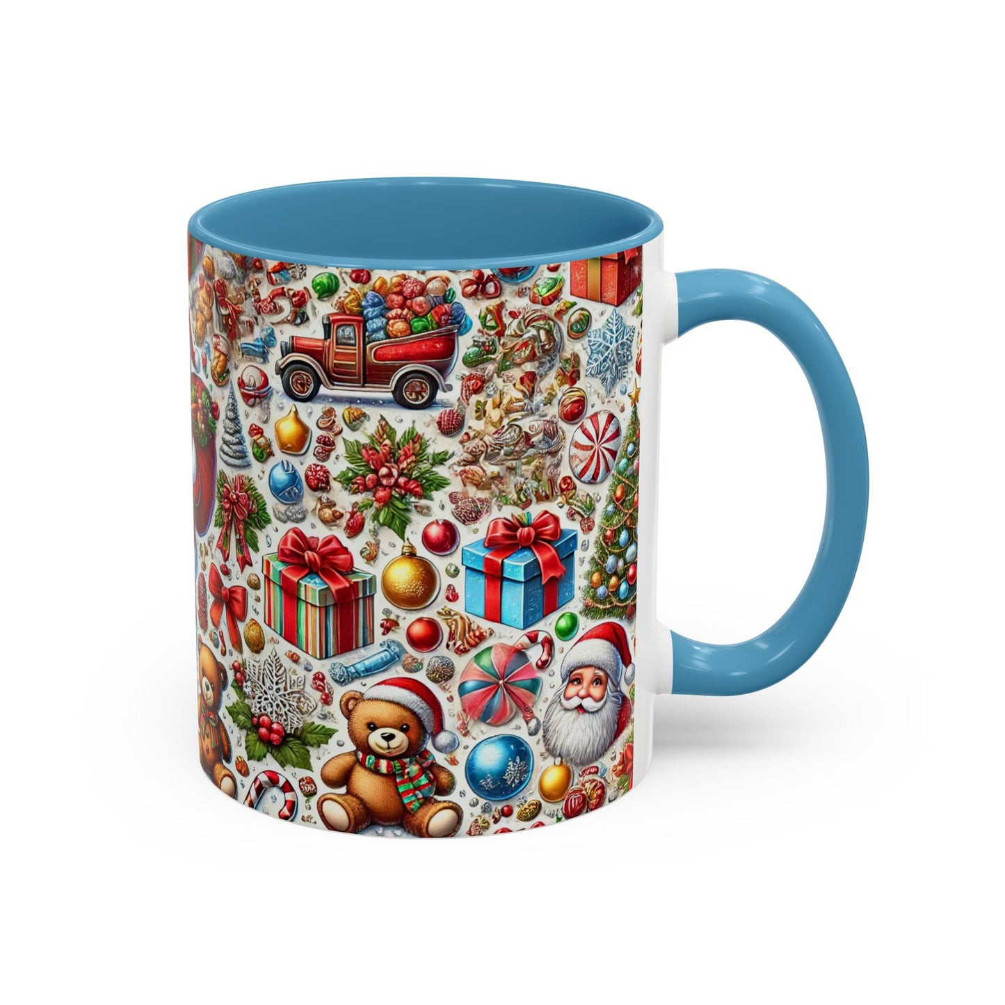Festive Holiday Cheer Mug – Christmas Wallpaper Design (11, 15oz)