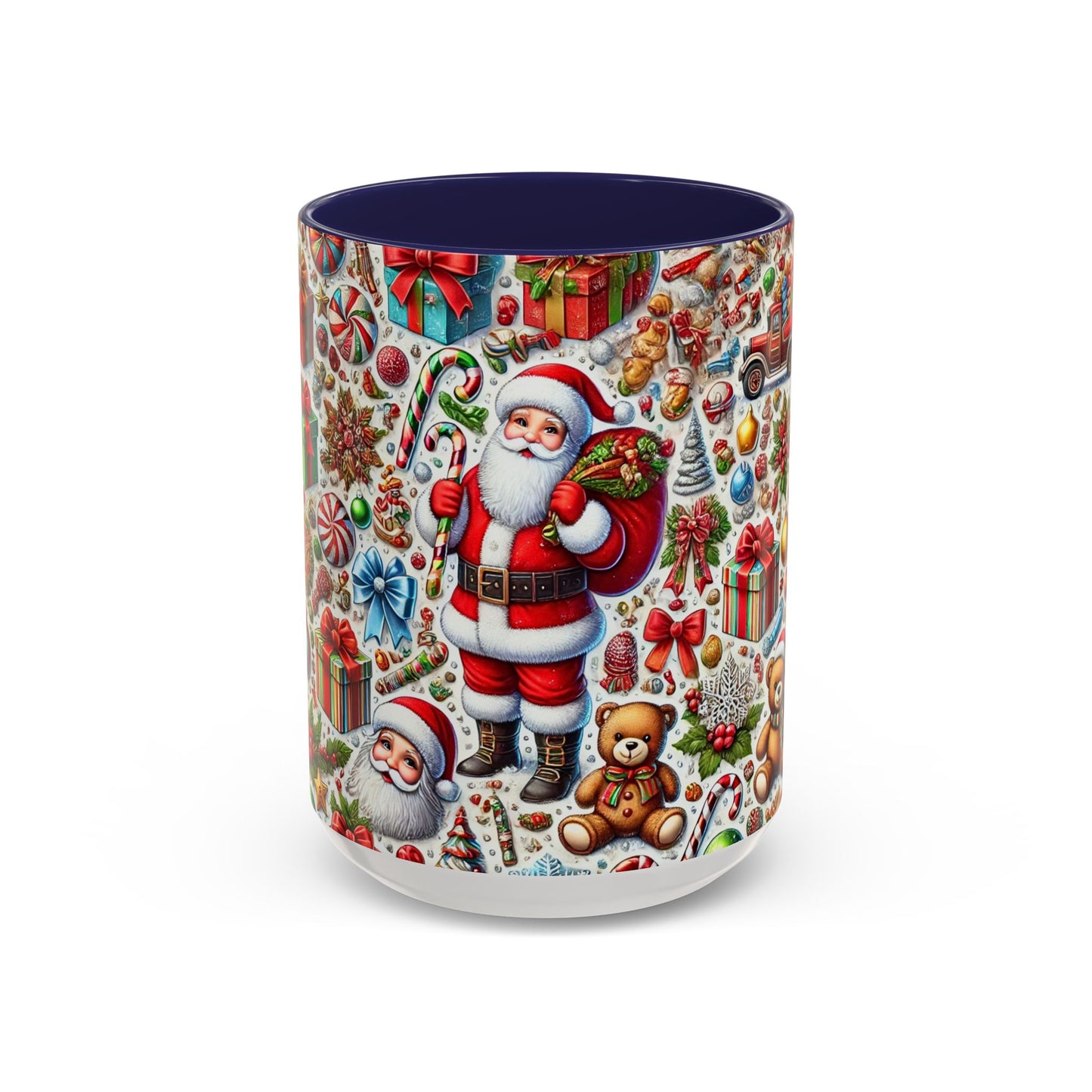 Festive Holiday Cheer Mug – Christmas Wallpaper Design (11, 15oz)