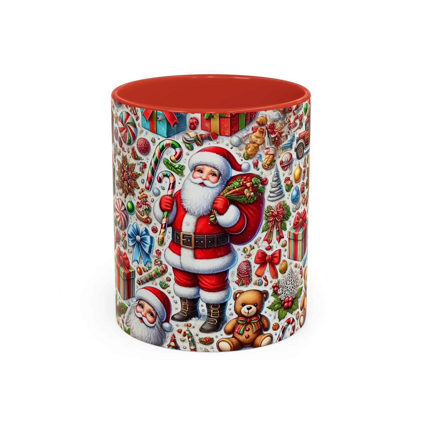 Festive Holiday Cheer Mug – Christmas Wallpaper Design (11, 15oz)